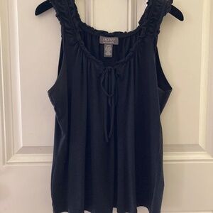 Motto Sleeveless Shirred Keyhole Knit Top/Black/Size L/EUC/WORN ONCE!